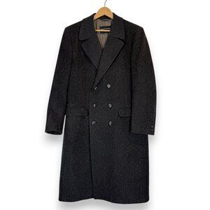 Vintage Pierre Cardin Paris Wool Overcoat Coat Gray Heavy Double Breasted Large